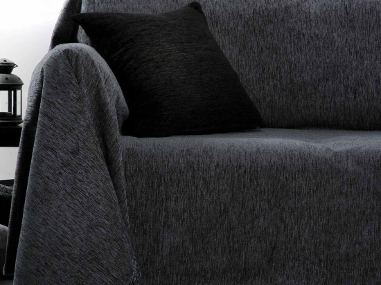 Ριχτάρι Ζακάρ Σενίλ 1300  Dark Grey Anna Riska Πολυθρόνα 180x150cm 100% Βαμβάκι