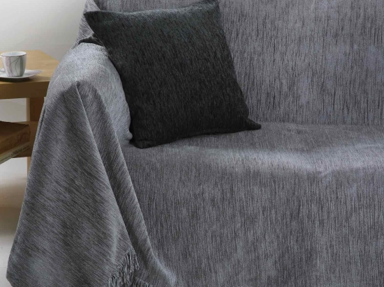 Ριχτάρι Ζακάρ Σενίλ 1300 Light Grey Anna Riska Πολυθρόνα 180x150cm 100% Βαμβάκι