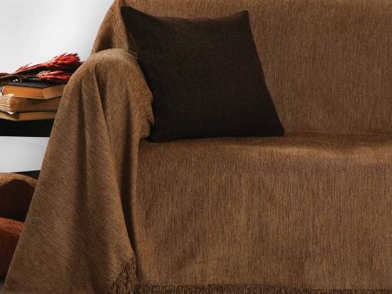 Ριχτάρι Ζακάρ Σενίλ 1300 Marron Anna Riska Πολυθρόνα 180x150cm 100% Βαμβάκι