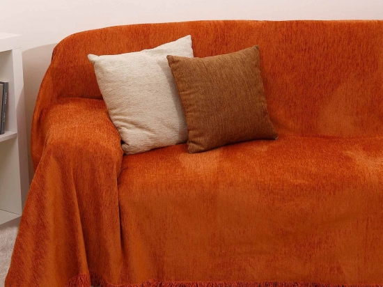 Ριχτάρι Ζακάρ Σενίλ 1300 Terracotta Anna Riska Πολυθρόνα 180x150cm 100% Βαμβάκι