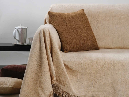 Ριχτάρι Ζακάρ Σενίλ 1300 Sand Anna Riska Τριθέσιο 180x270cm 100% Βαμβάκι