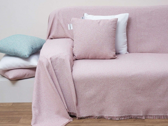 Ριχτάρι Ζακάρ Des. 1554 Blush Pink Anna Riska Πολυθρόνα 180x180cm 100% Βαμβάκι