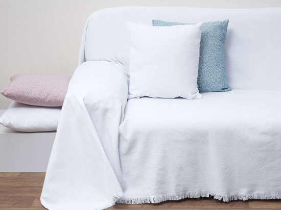 Ριχτάρι Ζακάρ Des. 1554 White Anna Riska Πολυθρόνα 180x180cm 100% Βαμβάκι