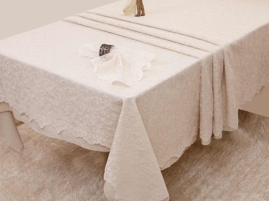 Τραπεζομάντηλο Δανδέλα 2330 Ivory Anna Riska 150X150 Βαμβάκι-Πολυέστερ
