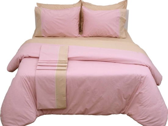 Πάπλωμα Δύο Όψεων Supreme Collection  Pink-Beige Viopros Μονό 160x240cm 100% Βαμβάκι