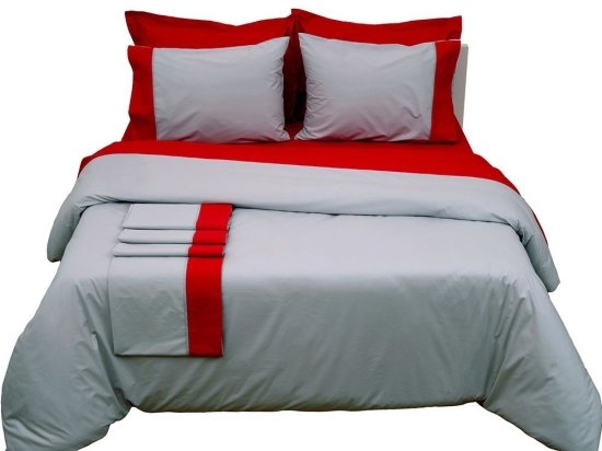 Πάπλωμα Δύο Όψεων Supreme Collection Grey-Red Viopros Υπέρδιπλo 220x240cm 100% Βαμβάκι