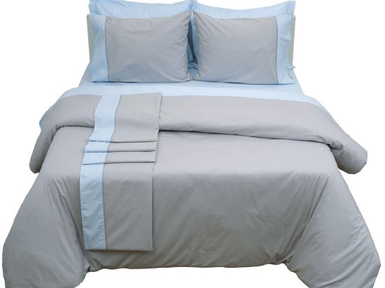 Πάπλωμα Δύο Όψεων Supreme Collection Grey-Ciel Viopros Υπέρδιπλo 220x240cm 100% Βαμβάκι