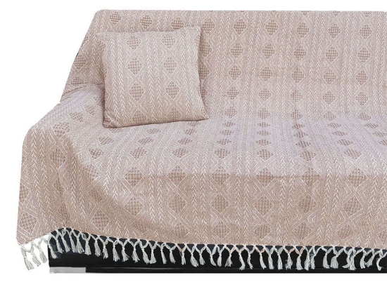 Ριχτάρι - Κουβέρτα Καναπέ Ζακάρ Σχ. 3040 Beige Viopros Τριθέσιο 170x280cm 100% Βαμβάκι