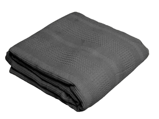 Κουβέρτα Πικέ Αλέξα Anthracite Viopros Μονό 160x240cm 100% Βαμβάκι