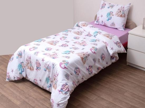 Παπλωματοθήκη Βρεφική Ηρώ (Σετ 2τμχ) White-Pink Viopros 120x160cm 100% Βαμβάκι
