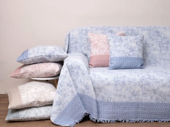 Ριχτάρι 3024 Blue Viopros Τριθέσιο 180x280cm 100% Βαμβάκι