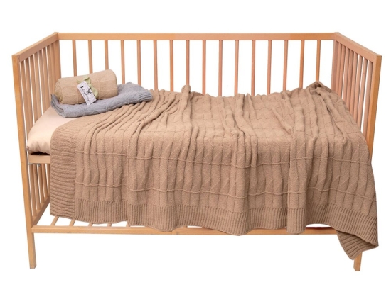 Κουβέρτα Βρεφική Νόλαν Beige Viopros Κούνιας 125x170cm 100% Βαμβάκι