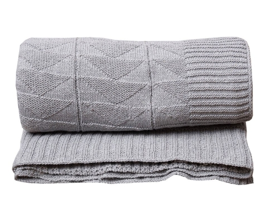 Κουβέρτα Βρεφική Νόλαν Grey Viopros Κούνιας 125x170cm 100% Βαμβάκι