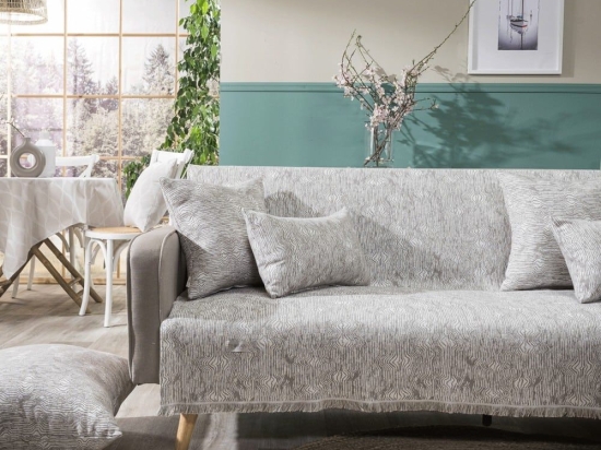 Ριχτάρι Anzio 03 Greige Teoran Τριθέσιο 180x300cm Βαμβάκι-Πολυέστερ