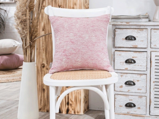 Μαξιλάρι Διακοσμητικό (Με Γέμιση) Anzio 06 Pink Teoran 43X43 Βαμβάκι-Πολυέστερ