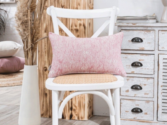 Μαξιλάρι Διακοσμητικό (Με Γέμιση) Anzio 06 Pink Teoran 30X50 Βαμβάκι-Πολυέστερ