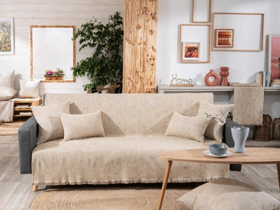 Ριχτάρι Anzio 14 Yellow Teoran Διθέσιο 180x250cm Βαμβάκι-Πολυέστερ