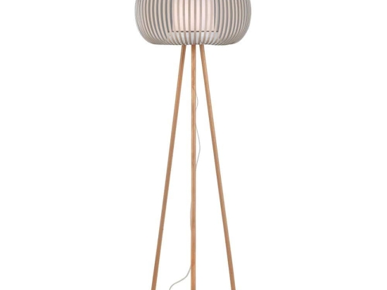 Φωτιστικό Δαπέδου Iris 4160900 Beige Viokef Ξύλο,Ύφασμα