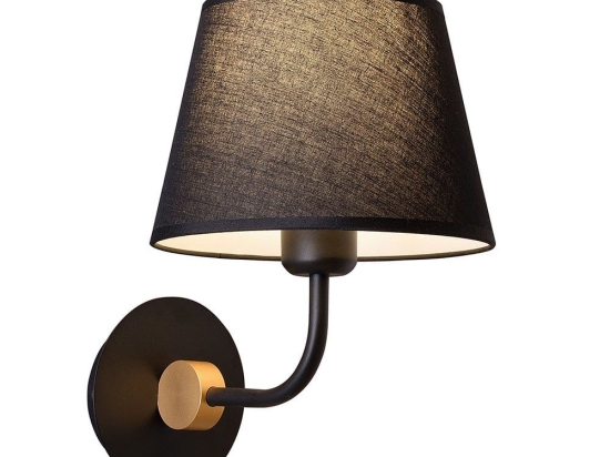 Φωτιστικό Τοίχου-Απλίκα Largo 4221300 Black Viokef Μέταλλο,Ύφασμα
