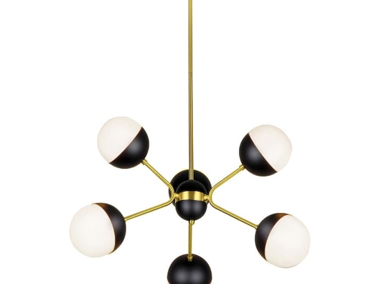Φωτιστικό Οροφής Orbit 4221900 Black-Gold Viokef Μέταλλο,Γυαλί