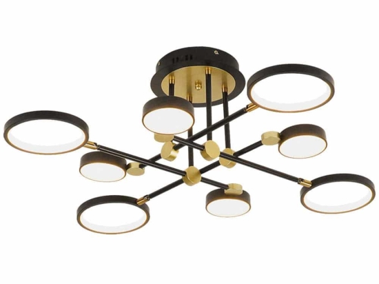 Φωτιστικό Οροφής - Πλαφονιέρα Persa 4251200 Led Black-Gold Viokef Μέταλλο