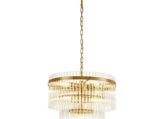 Φωτιστικό Οροφής Sabrina 4314400 Φ45x91cm 7xE14 40W Clear-Gold Viokef