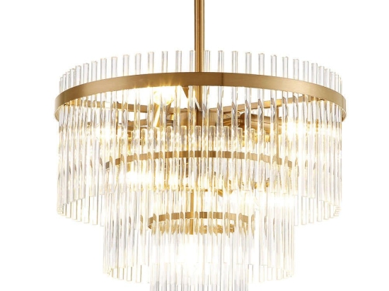 Φωτιστικό Οροφής - Πλαφονιέρα Sabrina 4314500 Φ45x56cm 7xE14 40W Clear-Gold Viokef