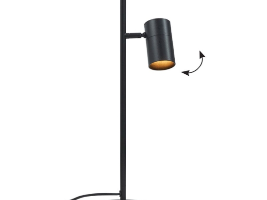 Επιτραπέζιο Φωτιστικό Sid 4316700 GU10 1xMax 25W 16x50cm Black Viokef