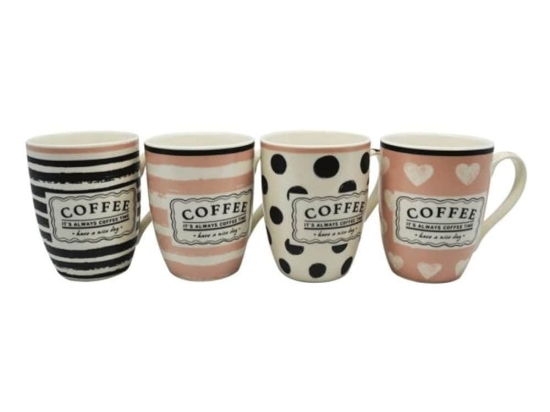 Κούπα 811571 340ml Black-Pink Ankor Πορσελάνη