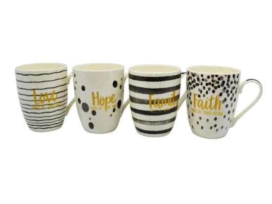 Κούπα 817733 340ml Black-Gold Ankor Πορσελάνη