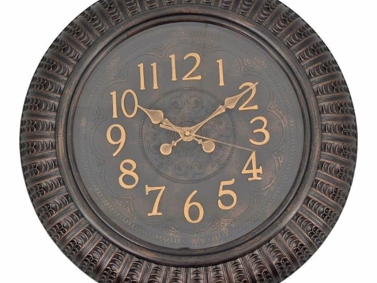 Ρολόι Τοίχου 827794 50,5x5,7cm Dark Brown-Gold Ankor Πλαστικό