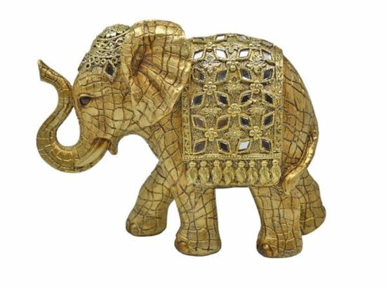Διακοσμητικό Ελεφαντάκι 828920 20,5x7x15cm Gold Ankor Πολυέστερ