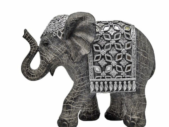 Διακοσμητικό Ελεφαντάκι 829033 23x8x19cm Grey-Silver Ankor Polyester