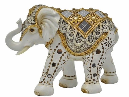 Διακοσμητικό Ελεφαντάκι 829064 16x6x12cm Silver-Gold Ankor Πολυέστερ