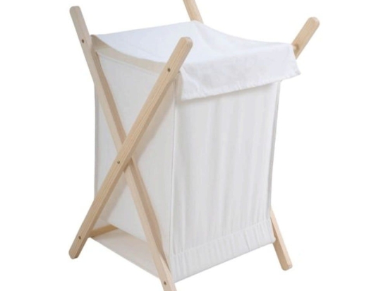 Καλάθι Απλύτων 55Lt 829873 42x42x70cm White-Natural Ankor Ξύλο,Ύφασμα