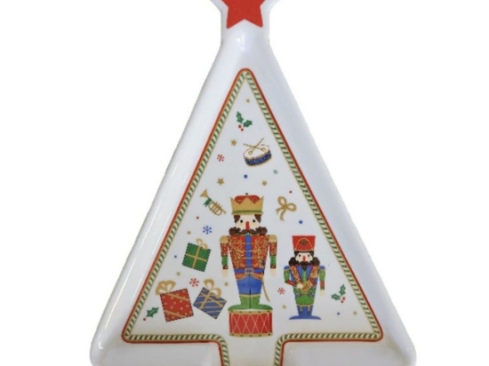 Χριστουγεννιάτικο Πιάτο Δέντρο Holiday Nutcracker 738071 21,3x16cm Multi Marva