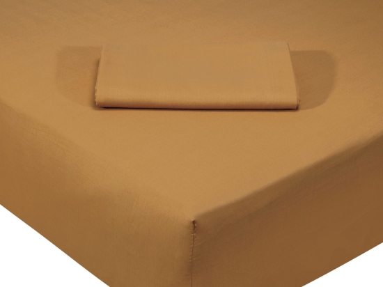 Σεντόνι Με Λάστιχο 1017 Gold Das Home Υπέρδιπλο 170x235cm 100% Βαμβάκι