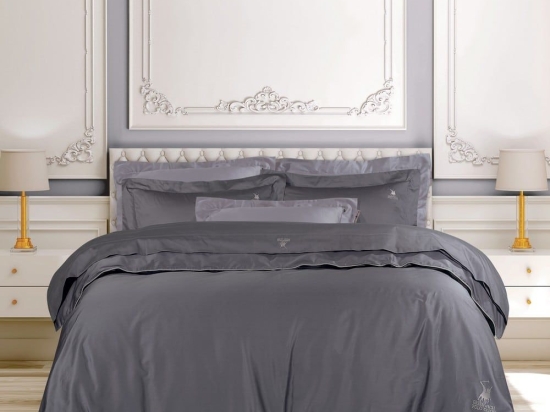 Σεντόνια 2178 (Σετ 4τμχ) Dark Grey Greenwich Polo Club King Size 250x270cm 100% Βαμβακοσατέν