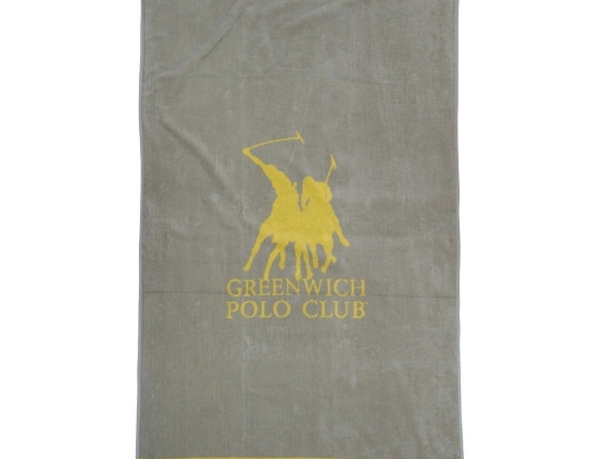 Πετσέτα Θαλάσσης 3889 Grey-Yellow Greenwich Polo Club Θαλάσσης 90x170cm 100% Βαμβάκι