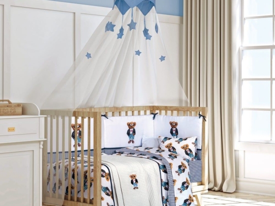 Κουβέρτα Βρεφική 8838 Πικέ White-Dark Blue Greenwich Polo Club Κούνιας 110x150cm 100% Βαμβάκι