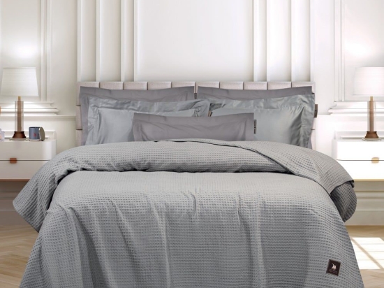 Κουβέρτα 3456 Πικέ Grey Greenwich Polo Club Υπέρδιπλo 220x240cm 100% Βαμβάκι