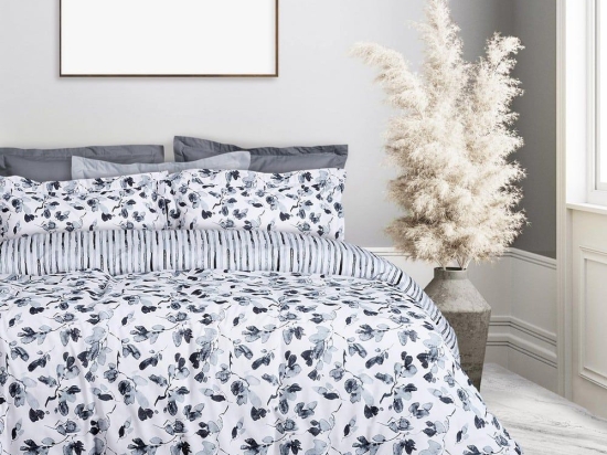 Σεντόνια 5417 Casual Με Λάστιχο (Σετ 4τμχ) Black-Grey Das Home Υπέρδιπλo 170x235cm Βαμβάκι-Πολυέστερ
