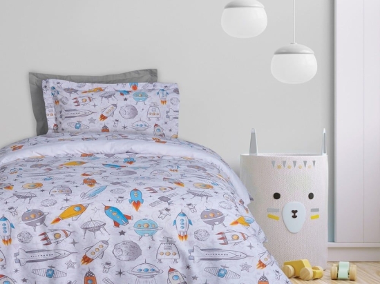 Σεντόνια Παιδικά 4877 (Σετ 3τμχ) Yellow-Grey-Blue Das Home Μονό 170x240cm Βαμβάκι-Πολυέστερ