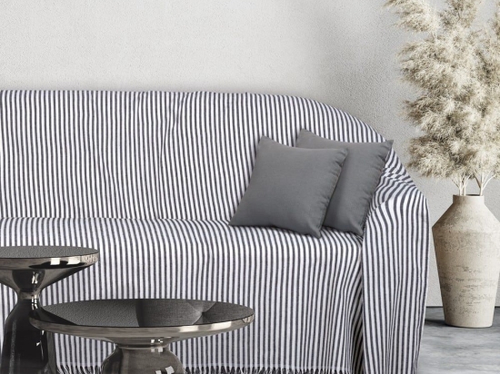 Ριχτάρι 0253 Ecru-Black Das Home Διθέσιο 180x250cm Βαμβάκι-Πολυέστερ