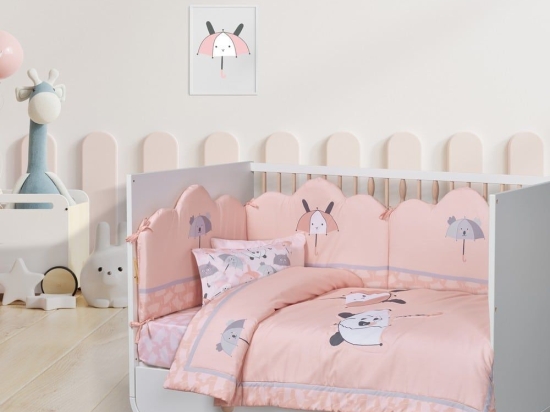 Κουβερλί Βρεφικό 4878 Pink-Grey Das Home 110x150cm Microfiber