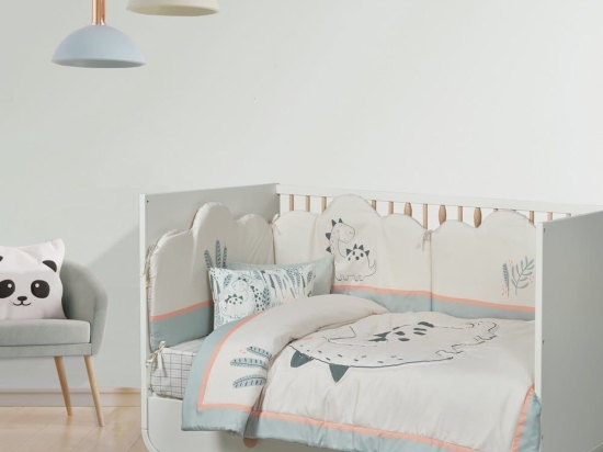 Κουβερλί Βρεφικό 4879 Green-Somon-Grey Das Home 110x150cm Microfiber