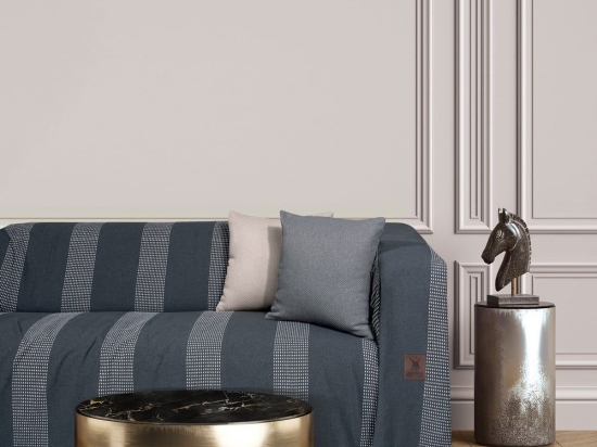 Ριχτάρι 3918 Ivory-Dark Grey Greenwich Polo Club Τριθέσιο 180x300cm 100% Βαμβάκι