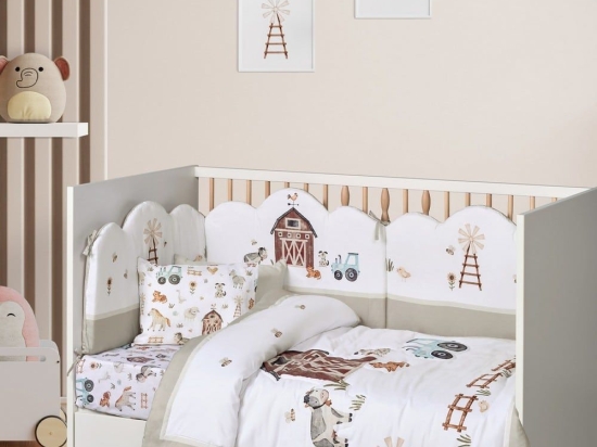 Πάπλωμα Βρεφικό 4916 Grey-White-Taupe Das Home 110x150cm Microfiber
