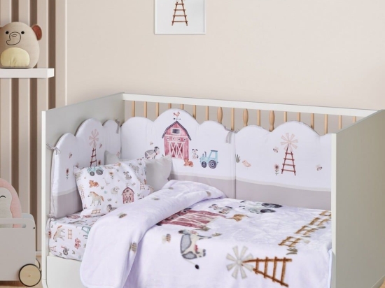 Κουβέρτα Βρεφική Relax 4916 Velour White-Taupe Das Home Κούνιας 110x140cm Πολυέστερ