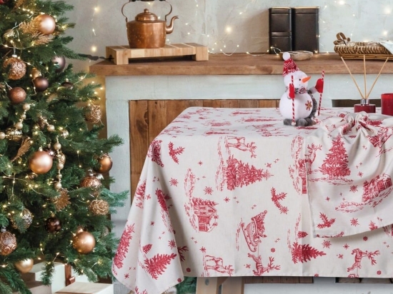 Runner Χριστουγεννιάτικο 0772 Ecru-Red Das Home 45Χ140
